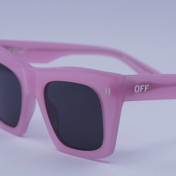 Off-White OERI13Y SELMA 3007 Sunglasses Pink Square Frame, Dark Grey Lenses